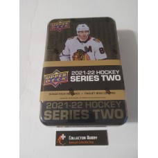 2021-22 UD Upper Deck Series 2 Factory Sealed Tin Box 9 Packs (8 Regular+1 OPC)